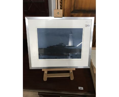 PHOTO PRINT - ST MARY'S LIGHTHOUSE , SIGNED