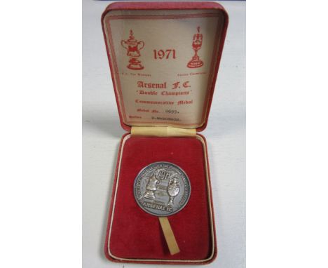 ARSENAL A limited edition silver boxed commemorative medal for the 1970/1 Double with certificate. Number 0695. Good 