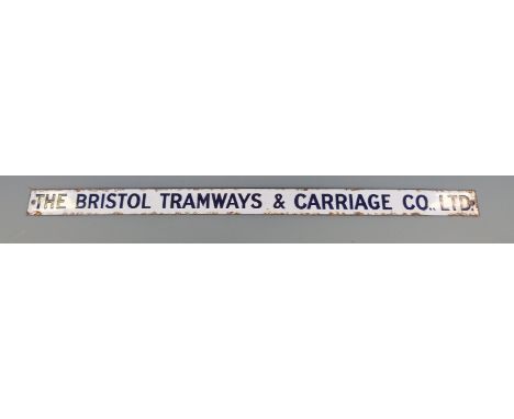 An enamel sign/panel 'The Bristol Tramways & Carriage Co. Ltd., length 64cm