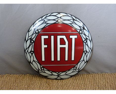 A Fiat circular enamel sign, diameter 49cm