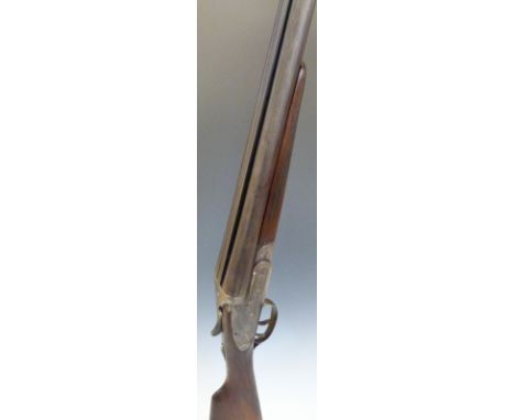 Spanish 12 bore side by side sidelock ejector shotgun with all over floral engraving, double trigger, chequered grip and 27.5
