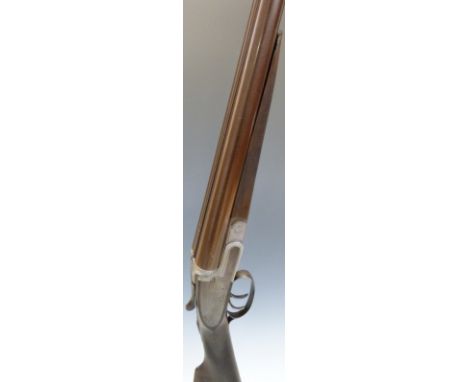 Thomas Horsley 12 bore side by side sidelock ejector shotgun with named and engraved locks, engraved trigger guard, top plate