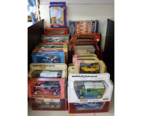 Forty-three Matchbox Models of Yesteryear diecast model vehicles including Stephenson's Rocket, Leyland 'Cub' Fire Engine etc