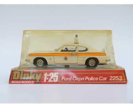 Dinky 1:25 scale diecast model Ford Capri Police Car 2253, in original bubble packed box