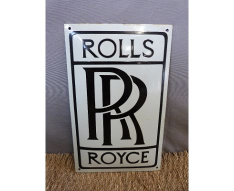 A Rolls Royce enamel sign, 40 x 29cm