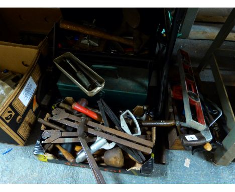 A large quantity of hand tools and workshop equipment including riveting, saws, vice, cobbling tools, fixings etc 
