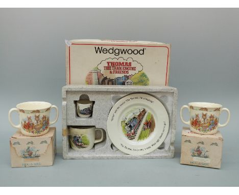 Wedgwood Thomas the Tank Engine nursery set and Bunnykins mugs