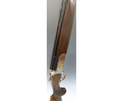 Classic Model 90 over and under ejector shotgun with engraved locks, single trigger, chequered semi-pistol grip and forend, v