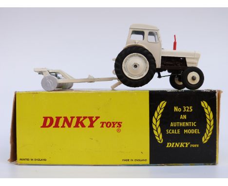 Dinky Toys diecast model David Brown Tractor with Disc Harrow 325, in original box
