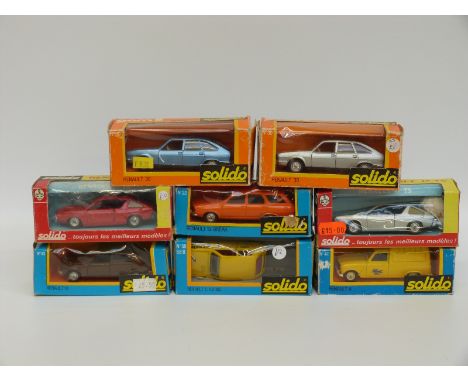 Eight Solido diecast model Renault cars, two 30, 42, 43, 58/58B and two 192, all in original boxes