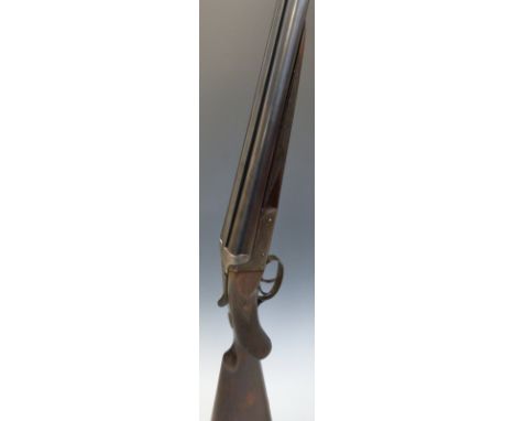 James Gregson of Blackburn 12 bore side by side shotgun with named and engraved locks, chequered grip and forend, double trig