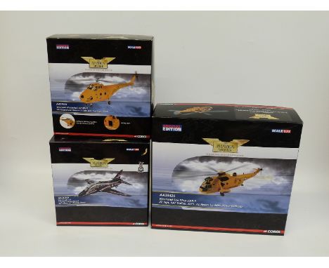 Three Corgi The Aviation Archive limited and special edition 1:72 scale diecast model aircraft - Westland Sea King HAR.3 22Sq