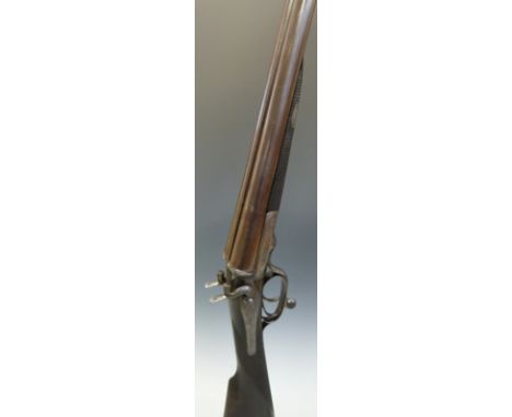 Geroge H Daw & Co 12 bore side by side hammer action shotgun with named and engraved locks, stylised dolphin hammers, rotary 