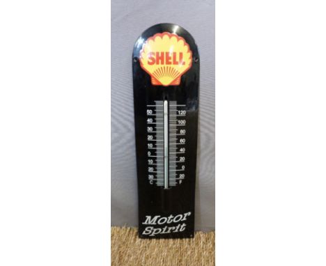 A Shell enamel garage thermometer / sign, height 43cm