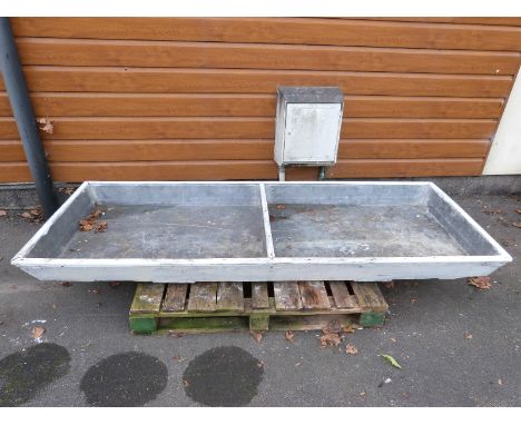 A galvanised water trough