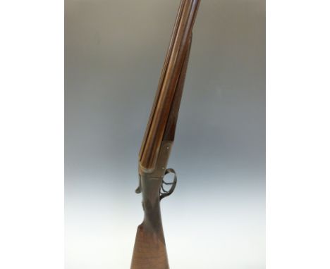 Edwinson Green & Son of Gloucester and Cheltenham 12 bore side by side shotgun with named and engraved locks, chequered grip 