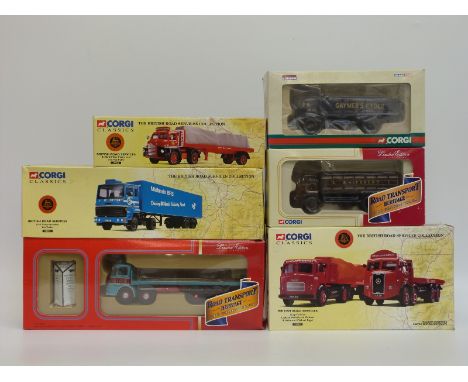 Six Corgi British Road Services and British Transport Heritage diecast model lorries and lorry sets, Pollock CC10503, Whitbre