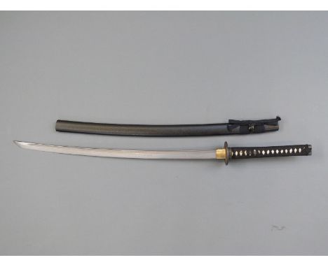 A Samurai sword "Soul of knife dragon pool" with scabbard and case, blade length 72cm, (with certificate of authenticity) 