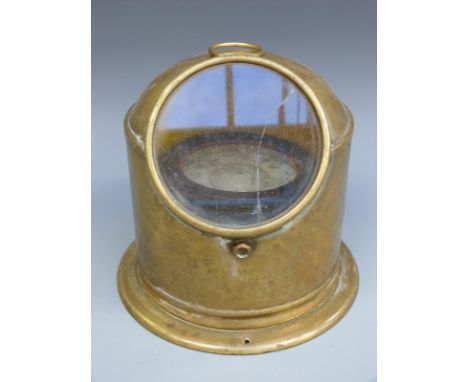 A brass ship's compass/binnacle, the compass marked Sestrel No B4/27734L/60, height 24cm