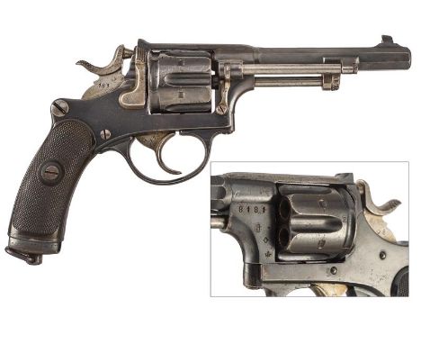 dating: 1885-90 provenance: Bern, Rifled, octagonal, 7.5 mm cal. barrel, with fore-sight; fluted, six-shot cylinder, frame ma