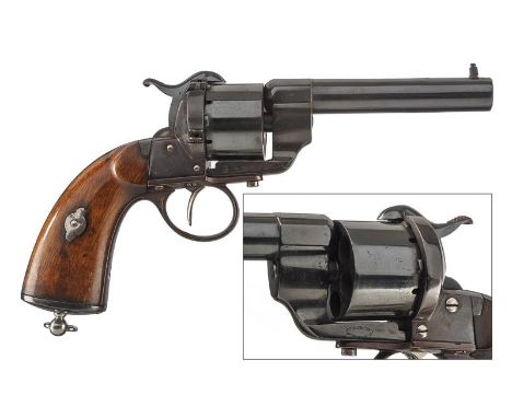dating: about 1870 provenance: France, Round, rifled, 11 mm cal. barrel, with cusp fore-sight; smooth, six-shot cylinder, fra