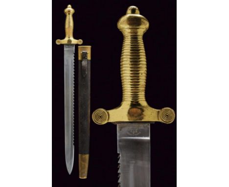 dating: Second half of the 19th Century provenance: Swiss, Straight, single-and short false-edged blade, with saw-back, tang 