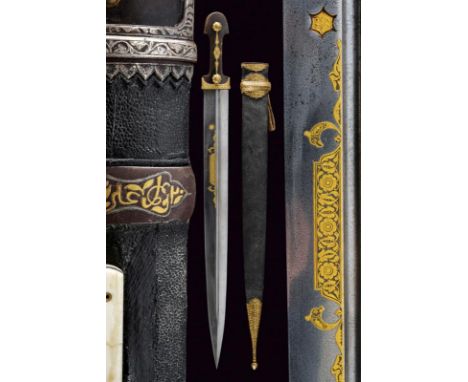 dating: 1902 provenance: Daghestan, Straight, double-edged blade with deep, asymmetrical groove, a gold-inlaid mark on the ri