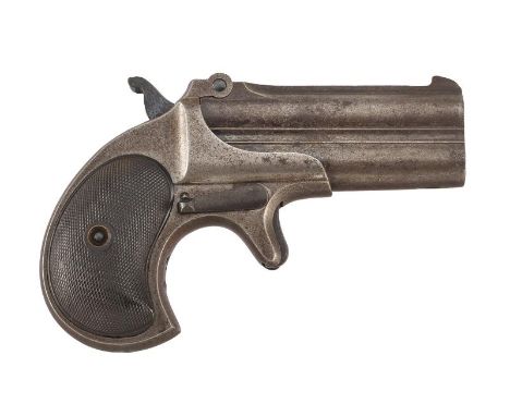 dating: about 1880 provenance: USA, Round, over-and-under, 10 mm cal. barrels, with fore-sight; spur-trigger, safety lock, le