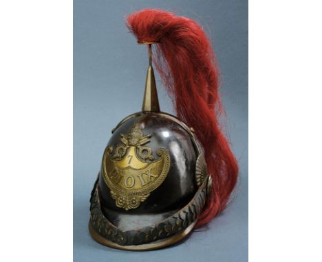 dating: 1848 provenance: Papal States, Skull in boiled leather, painted in black, with chape complete with hackle in red hors
