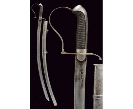 dating: 1840 circa provenance: Hungary, Wide, curved, single-and false-edged blade with large fuller and short tang, base wit