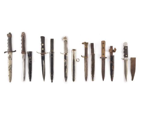 dating: Second quarter of the 20th Century provenance: Italy, All different, six wit scabbard, one marked 'TORINO' on the bla