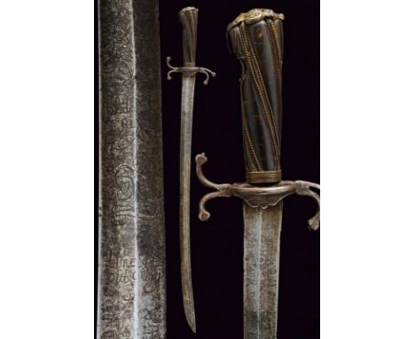 dating: Second half of the 18th Century provenance: Germany, Slightly curved, single-and false-edged blade with rear fuller, 