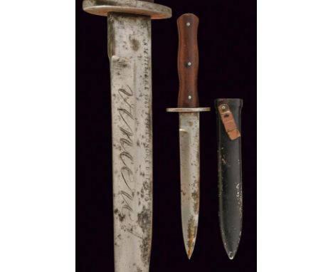 dating: 1943 provenance: Italy, Straight, single-and short false-edged blade, marked on one side '8. SETTEMBRE 1943 PER L'ONO