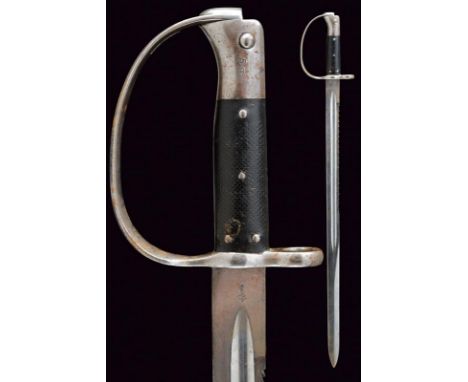 dating: circa 1900 provenance: England, Straight, single-and half-edged blade, with fuller in the first half, then ribbed in 