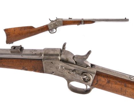 dating: about 1870 provenance: USA, Round, rifled, 12 mm cal. barrel, with folding rear sight and fore-sight. Tang with Remin