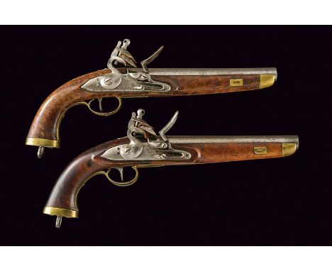 dating: circa 1800 provenance: Europe, Slightly different. Round, smooth-bore, 17 mm cal. barrels; flintlocks with plate, sta