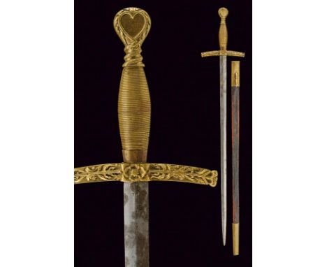 dating: Late 19th Century provenance: Italy, Straight, double-edged blade with a stamp at the base. Brass hilt with quillon, 