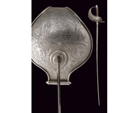 dating: 1901 provenance: Northern Italy, Curved, not sharpened blade, with fuller for the two thirds on both facets and engra