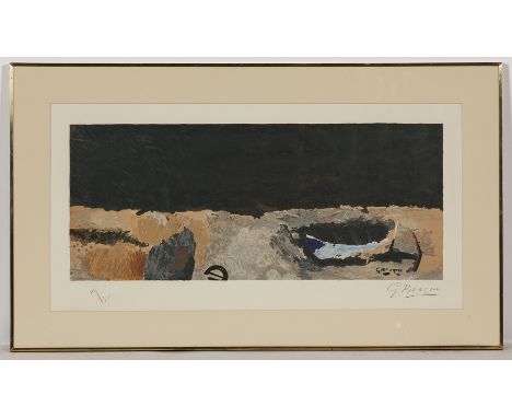 * GEORGES BRAQUE (FRENCH 1882 - 1963),
DARK ABSTRACTION
colour lithograph, signed and numbered 111/300 in pencil
30cm x 73cm
