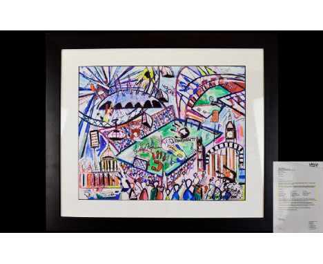 Sacha Jafri (British, b. 1977) Football Interest Limited Edition Artist Signed Print '1000 Club' Framed and mounted under gla