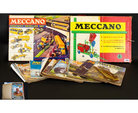 Two Boxed Meccano Sets Highway vehicles set with engineering parts to build hundreds of models - Tank, Windmill, gun boat, fo