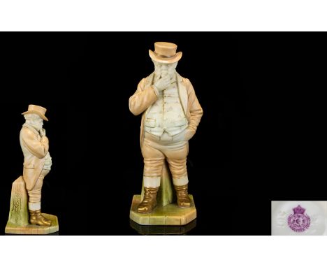 Royal Worcester Superb Figure of John Bull. Date 1895. Signed J. Haddley. 1st Quality & In Wonderful Condition. Stands 7 Inch