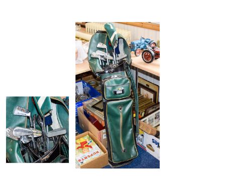 A Set Of Various Golf Clubs And Golf Bag. Including Lynx golf clubs, Ben Sayers clubs and Dunlop clubs. Approx 12 golf clubs.