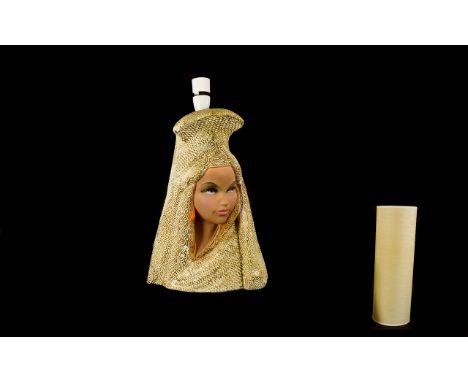A Vintage Tretchikoff Spanish Maiden Chalkware Lamp base. An original kitsch 1960's lamp in the form of a beautiful Spanish m