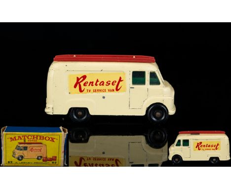 A 1960's Matchbox Lesney 62 Rentaset TV Van In Original Box Vintage Matchbox 'Rentaset' van, in good condition, aerial and mi