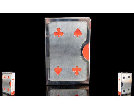 Silver Plated Playing Card Holder. In original packaging