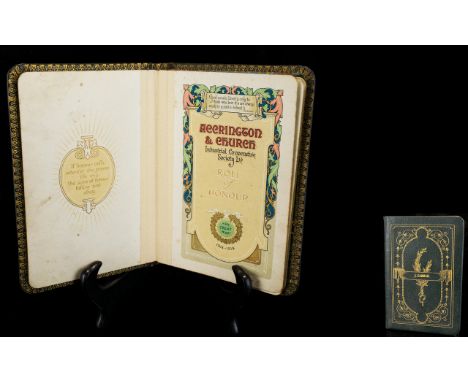 WWI Interest Commemorative Book Produced By Accrington & Church Industrial Cooperative Society Ltd. 1919 Tooled green leather