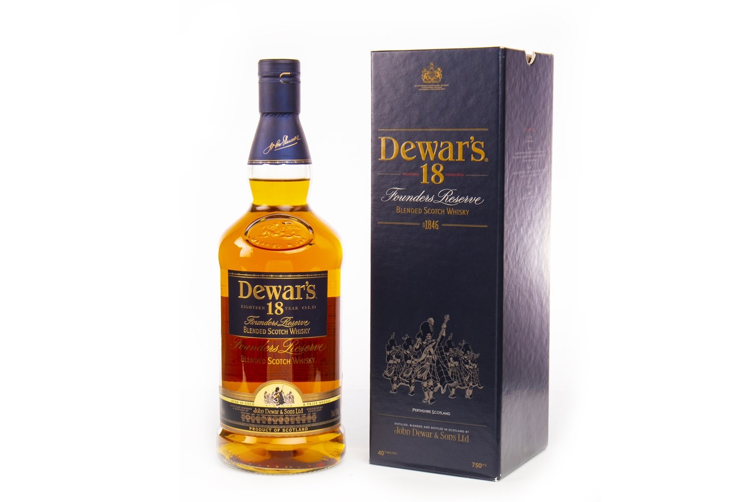 DEWAR'S AGED 18 YEARS Blended Scotch Whisky 75cl, 40 volume, in box.