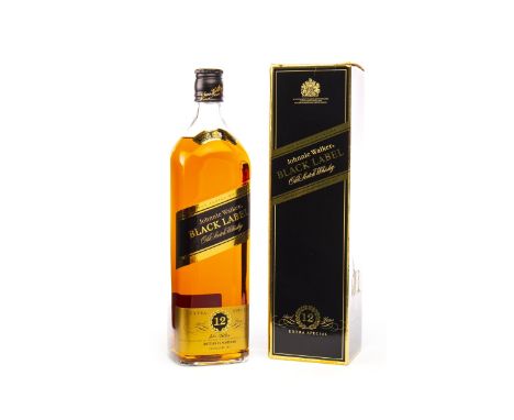 JOHNNIE WALKER BLACK LABEL AGED 12 YEARS Blended Scotch Whisky One litre, 43% volume, in carton.