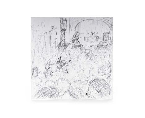 OSCAR BOYLE, AT THE PUNK SHOW pencil on card album cover, signed31cm x 31cmGlasgow-based artist Oscar Marcus Boyle explores t